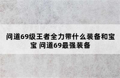 问道69级王者全力带什么装备和宝宝 问道69最强装备